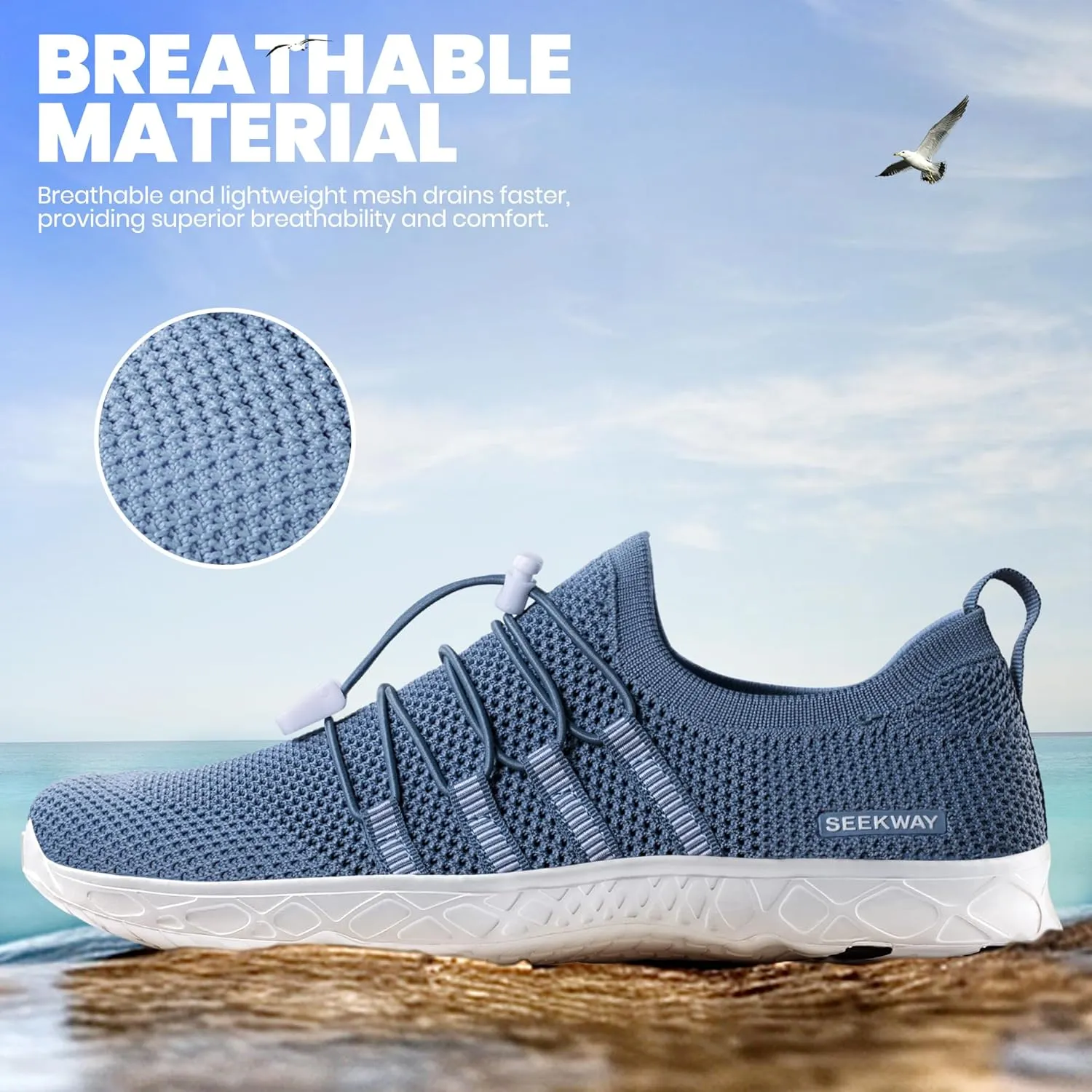 SEEKWAY Mens Womens Water Shoes Quick Dry Aqua Shoes Barefoot for Beach Surf Hiking Pool Water Sports