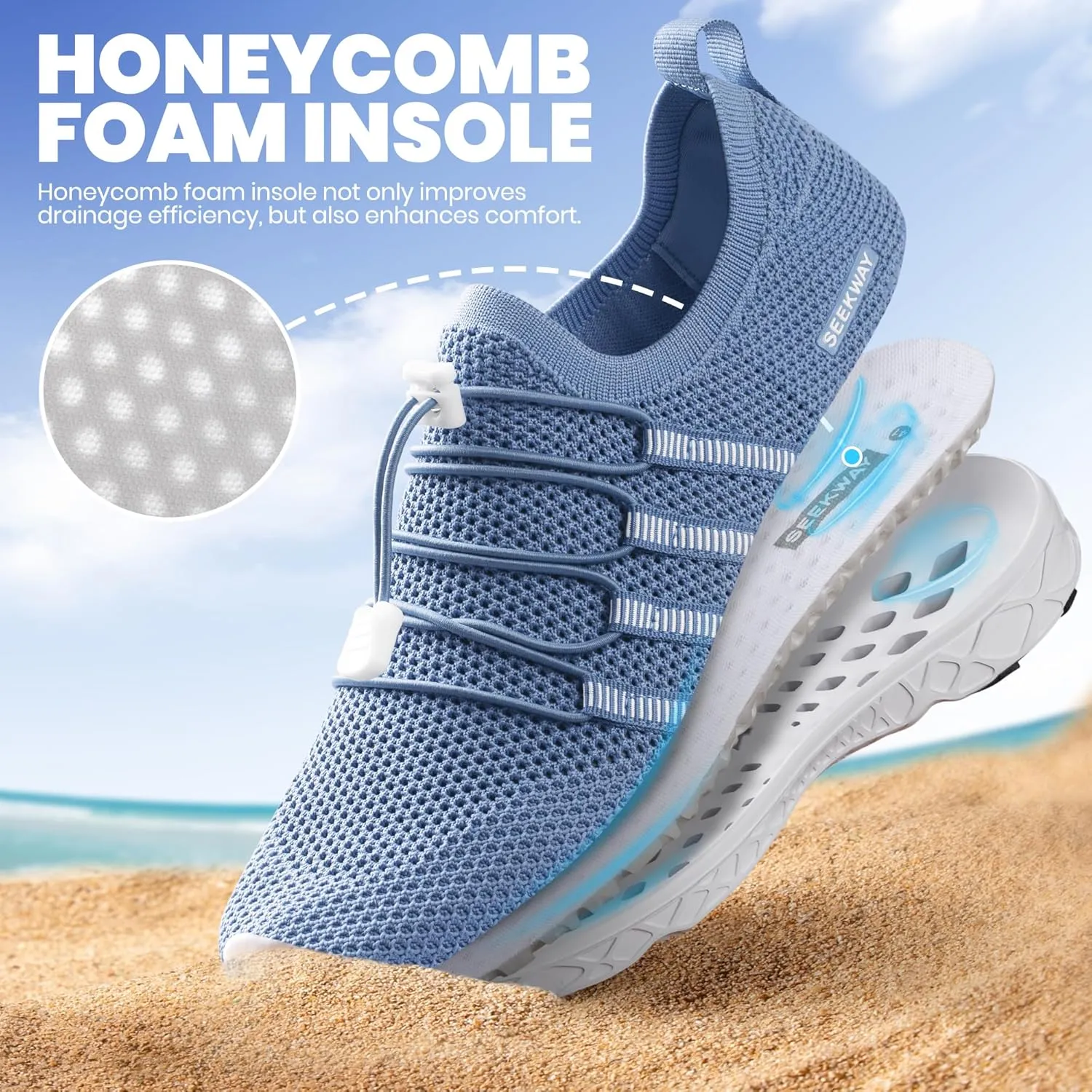 SEEKWAY Mens Womens Water Shoes Quick Dry Aqua Shoes Barefoot for Beach Surf Hiking Pool Water Sports