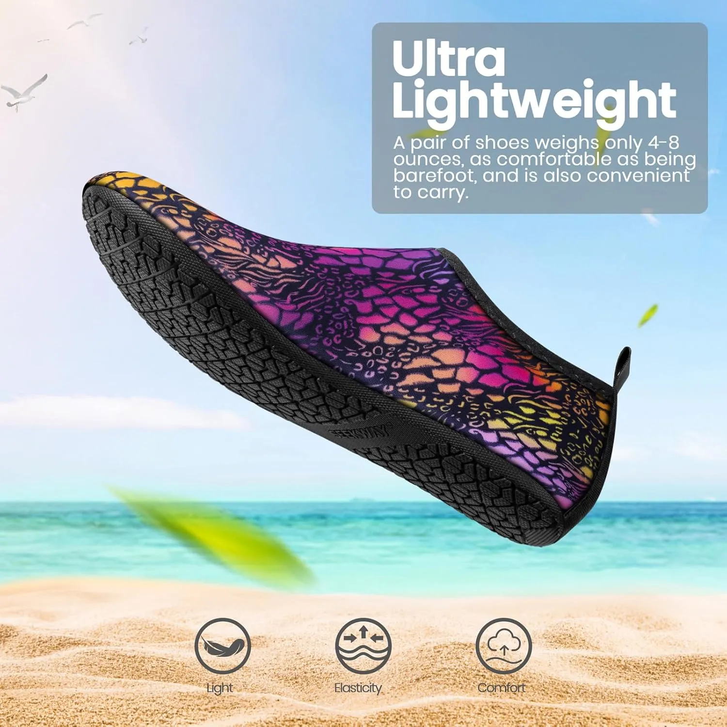 SEEKWAY Water Shoes Barefoot Aqua Socks Quick-Dry Non Slip Shoes for Beach Swim Pool River Boating Surf Women Men SK002