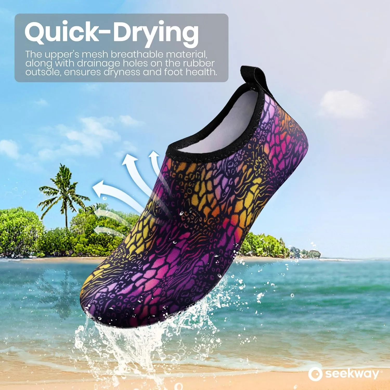 SEEKWAY Water Shoes Barefoot Aqua Socks Quick-Dry Non Slip Shoes for Beach Swim Pool River Boating Surf Women Men SK002