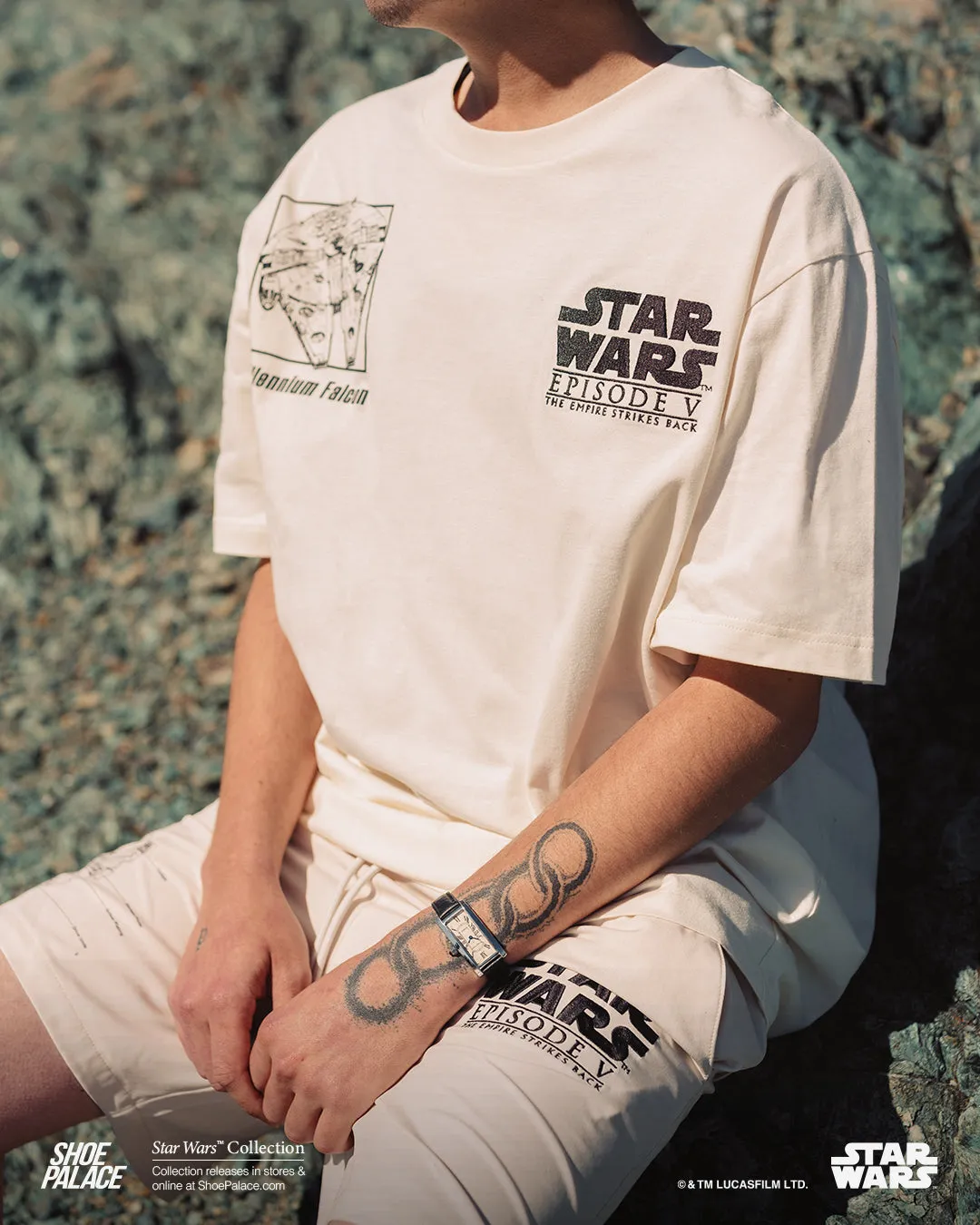 Shoe Palace Star Wars™ MILLENNIUM FALCON™ Hybrid Mens Shorts (Beige/Black)