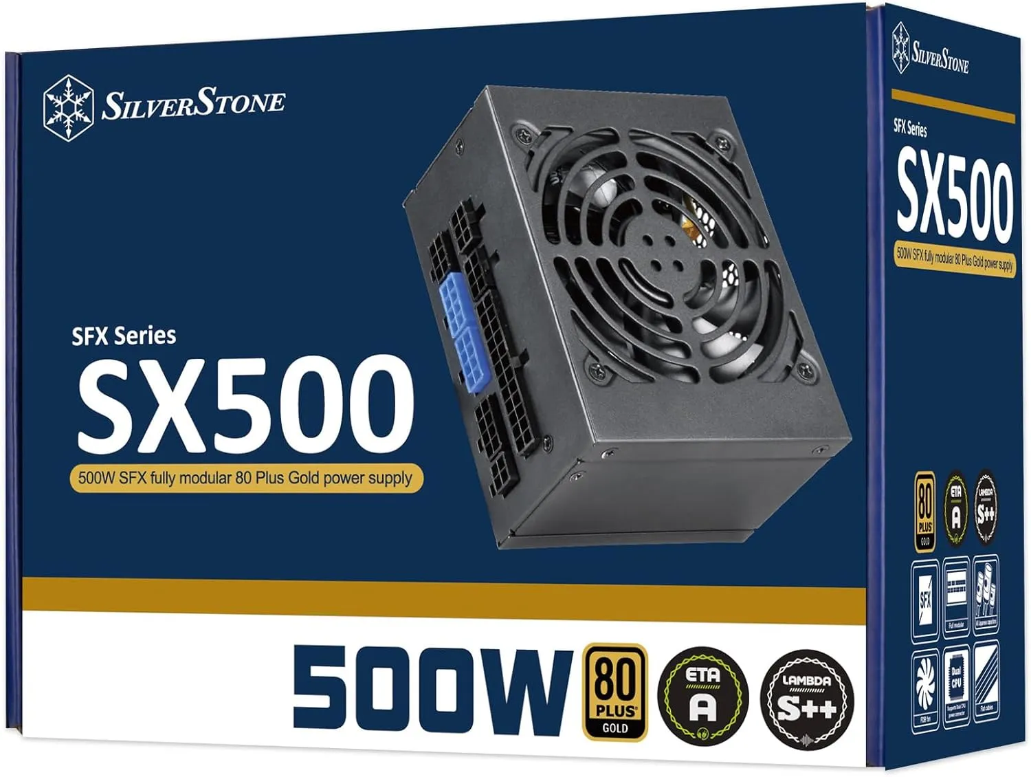 SilverStone Technology SX500-G 500W SFX Fully Modular 80 Plus Gold Power Supply, SST-SX500-G (Made in Vietnam)