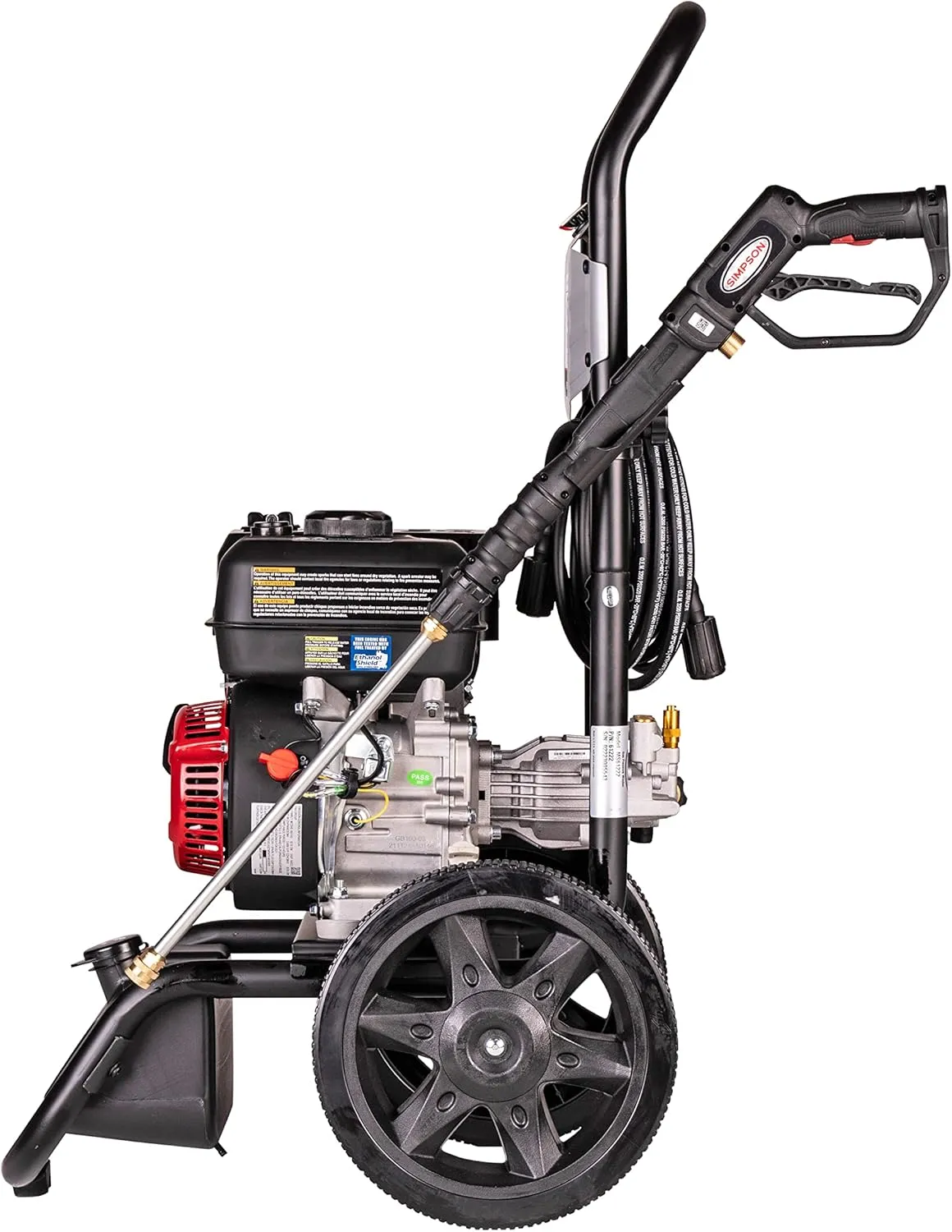 Simpson Cleaning 3100 PSI Gas Pressure Washer, 2.3 GPM Power Washer for Residential Use, CRX165 Engine, 25-Foot Hyflex Hose, MegaShot, 49-State (MS61222-S)