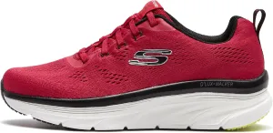 Skechers Mens Relaxed Fit: DLux Walker Commuter Sneaker, Red,White,Black, 8.5