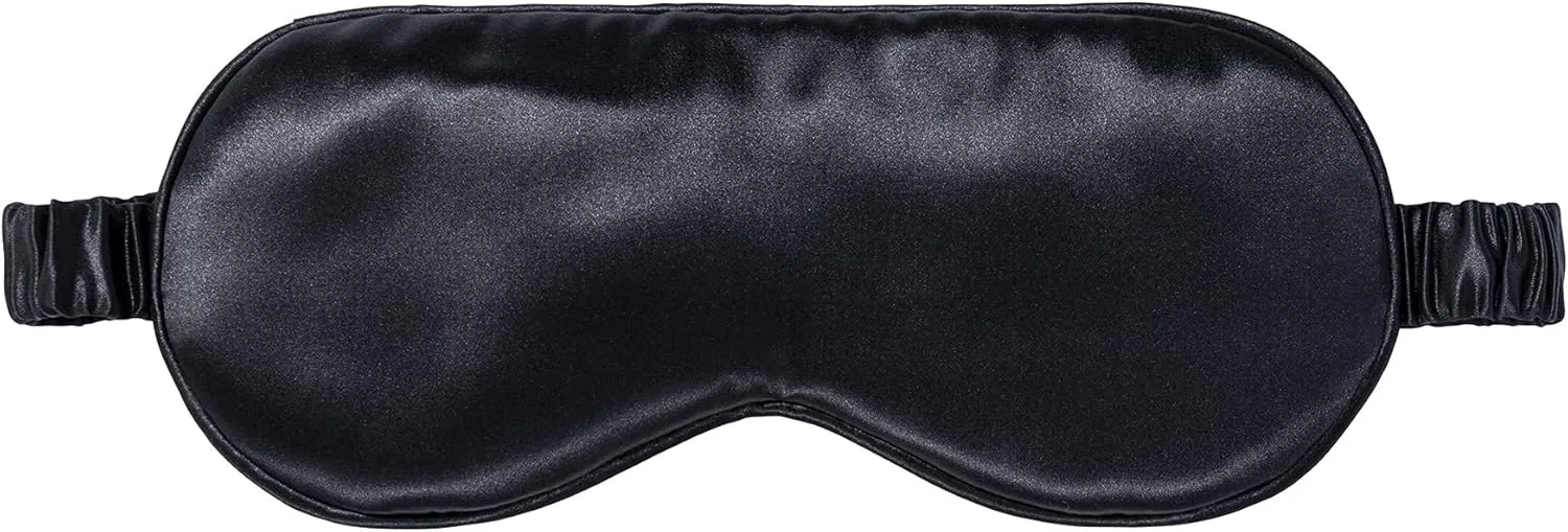 slip Pure Silk Sleep Mask - Black | 100% Mulberry Silk, Ultra Soft & Comfortable, Blocks Light for Restful Sleep | Adjustable Strap for Perfect Fit, Gentle on Skin & Hair | Ideal Travel Accessory