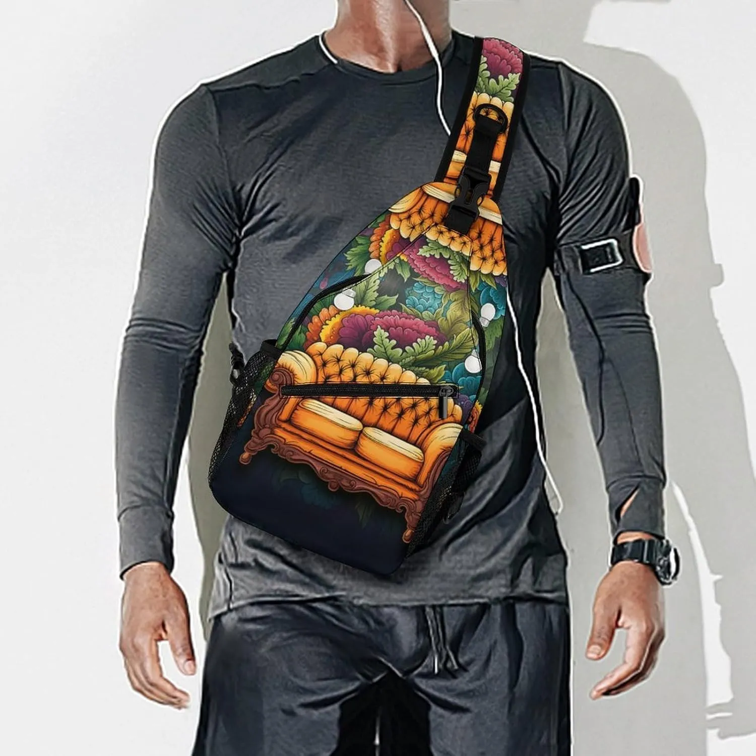 Small Sling Chest Bag Crossbody Bag for Men Women,Couch Lightweight Gym Daypack for Travel Cycling Hiking