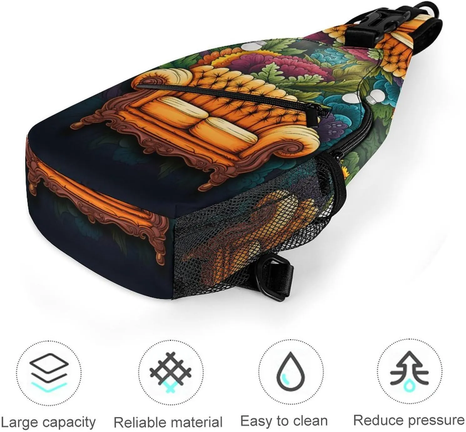 Small Sling Chest Bag Crossbody Bag for Men Women,Couch Lightweight Gym Daypack for Travel Cycling Hiking