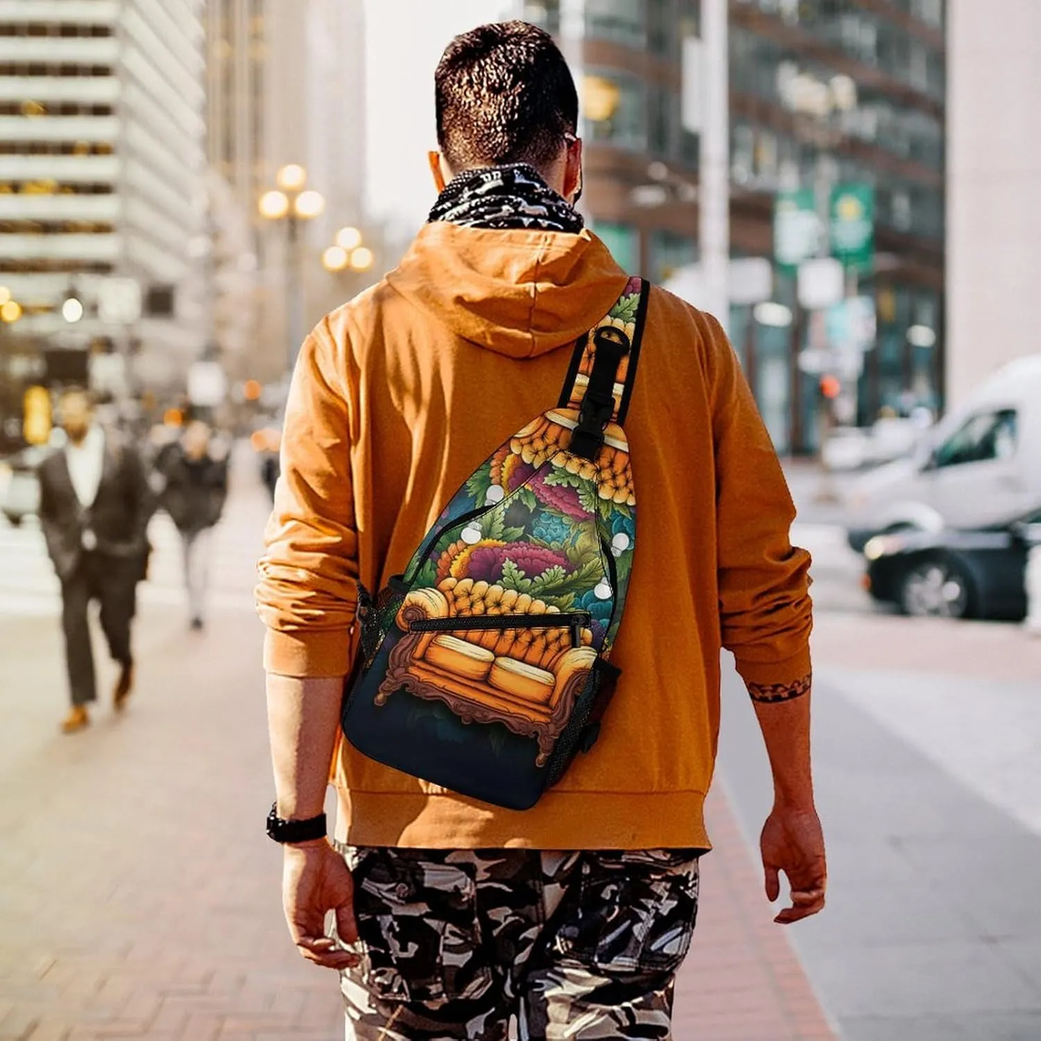 Small Sling Chest Bag Crossbody Bag for Men Women,Couch Lightweight Gym Daypack for Travel Cycling Hiking