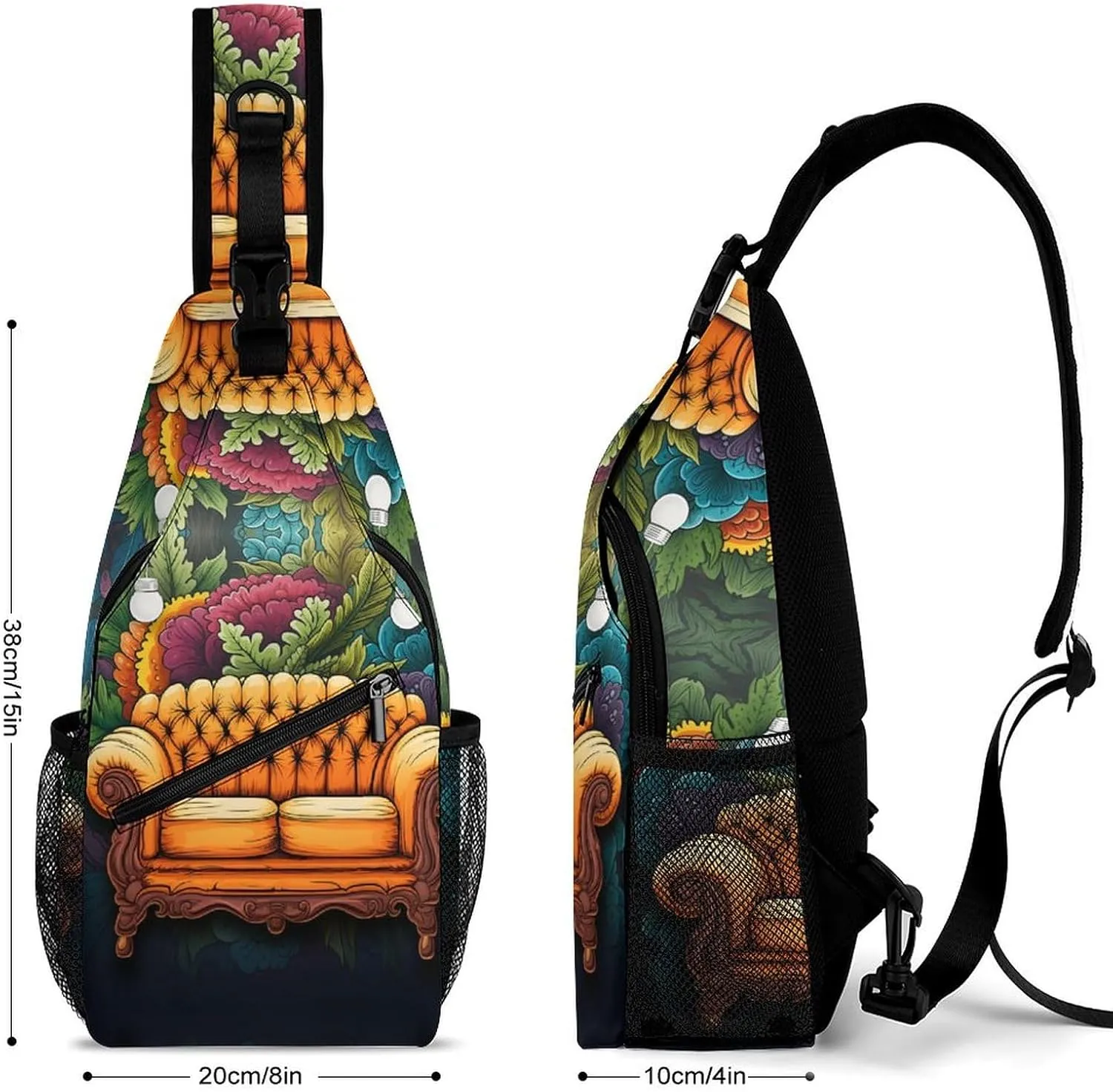 Small Sling Chest Bag Crossbody Bag for Men Women,Couch Lightweight Gym Daypack for Travel Cycling Hiking