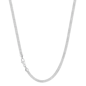 Solid 925 Sterling Silver Flat Necklace