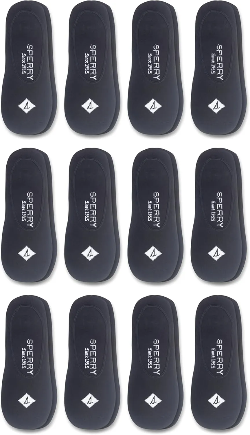 Sperry Men's Cushioned Canoe Solid Liner Socks-3 Pair Pack-Soft Combed Cotton Comfort