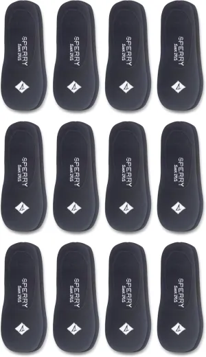 Sperry Men's Cushioned Canoe Solid Liner Socks-3 Pair Pack-Soft Combed Cotton Comfort