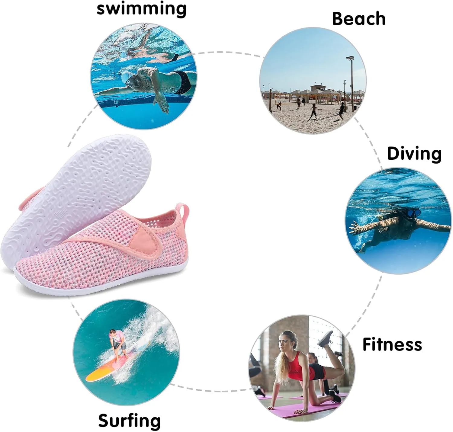 Spesoul Womens and Mens Water Shoes Breathable Quick Dry Soft Barefoot Aqua Socks for Hiking Swim Beach Surf Yoga Sport