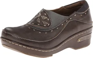 Spring Step L'artiste Burbank Leather Clogs for Women | Designer Hand-Painted Slip-On Shoes | Ladies Casual Platform Clog