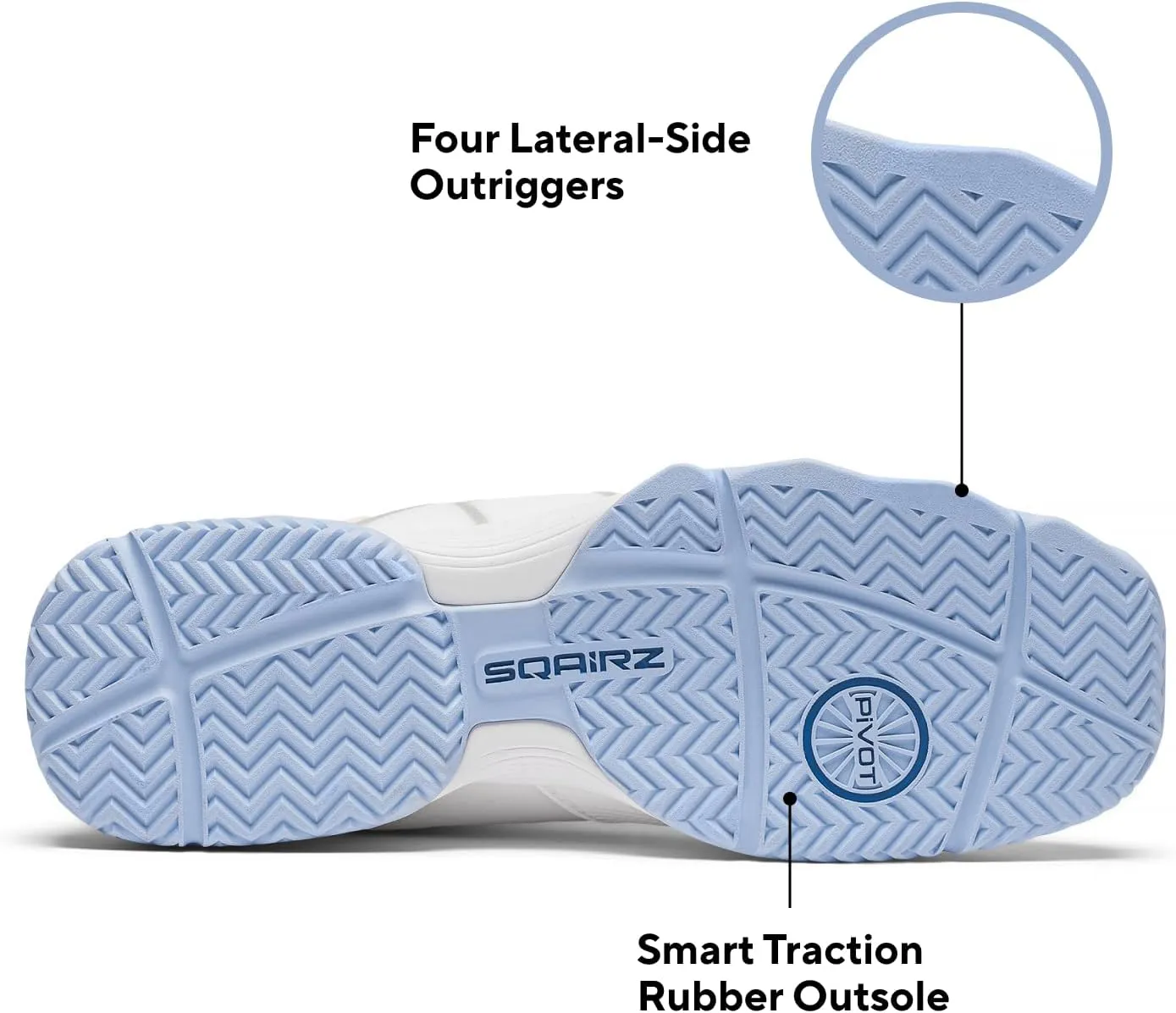 SQAIRZ XRZ Women's Pickleball Shoes, White, Women's Athletic Shoes