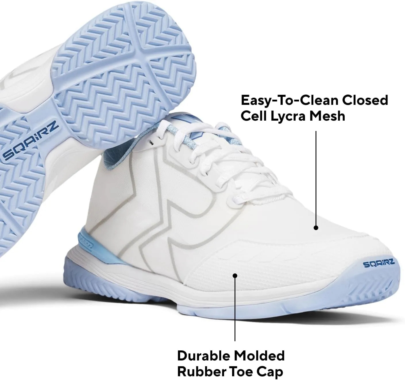 SQAIRZ XRZ Women's Pickleball Shoes, White, Women's Athletic Shoes