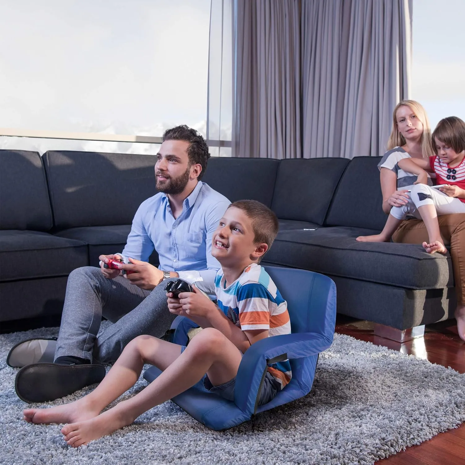 Stadium Seat Chair Collection - Wide Bleacher Cushion with Padded Back Support, Armrests, 6 Reclining Positions and Portable Carry Straps by Home-Complete