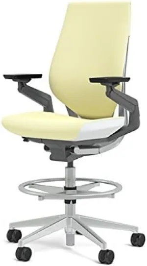 Steelcase Gesture 442 Stool Chair - Cogent: Connect Coconut Fabric, Shell Back, Light on Light Frame