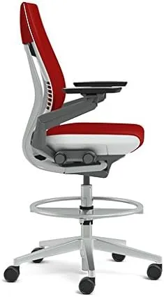 Steelcase Gesture 442 Stool Chair - Cogent: Connect Merlot Fabric, Wrapped Back, Light on Light Frame