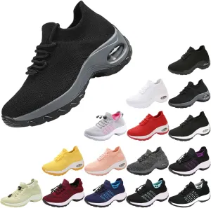 Stretch Cushion Slip-On Walking Shoes for Women - Breathable Arch Support Sneakers for Plantar Fasciitis, Lightweight Sock-Style Fashion Shoes