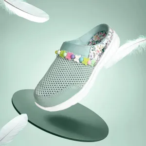 Summer Breeze Girls Sea Green Detachable Friendship Bracelet Slip-On Mule