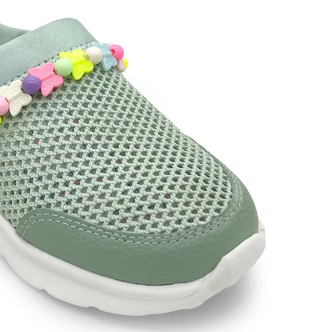 Summer Breeze Girls Sea Green Detachable Friendship Bracelet Slip-On Mule