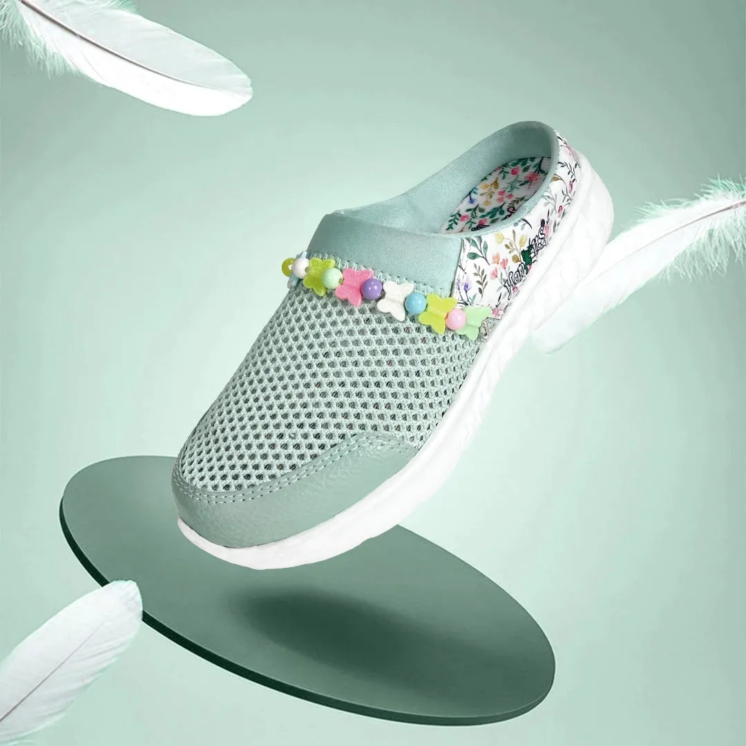 Summer Breeze Girls Sea Green Detachable Friendship Bracelet Slip-On Mule