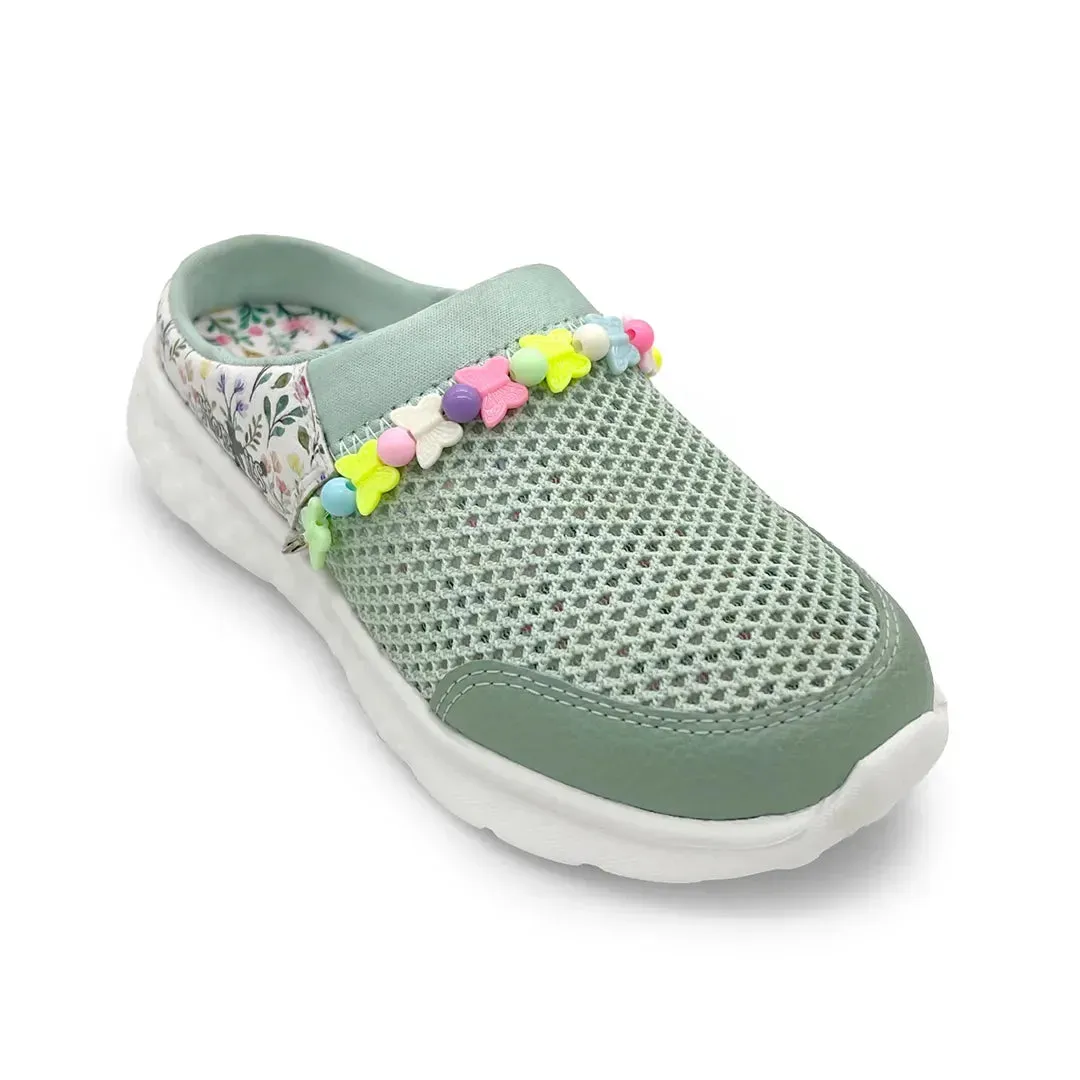 Summer Breeze Girls Sea Green Detachable Friendship Bracelet Slip-On Mule