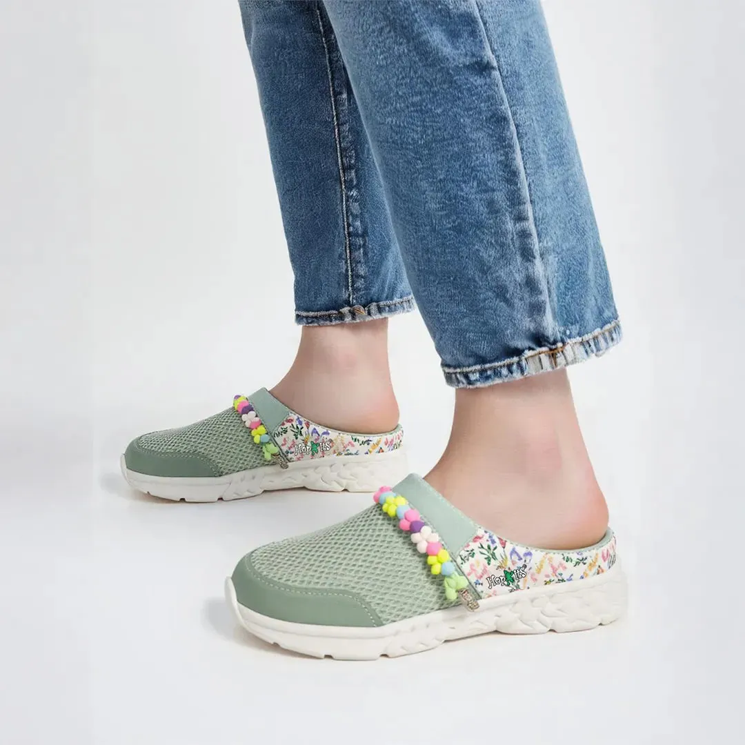 Summer Breeze Girls Sea Green Detachable Friendship Bracelet Slip-On Mule