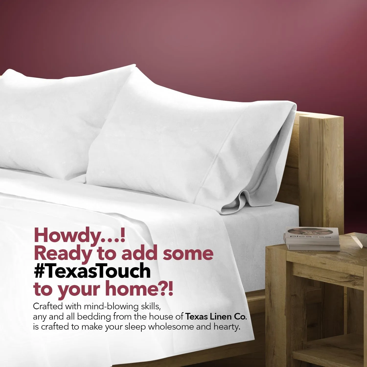 TEXAS LINEN CO. 100% Egyptian Cotton Sheets Queen Size - High Thread Count Egyptian Cotton Sheets for Queen Size Bed (4 PC, White), Soft Cooling Luxury Hotel Bedsheets, 16" Deep Pocket Queen Sheet Set
