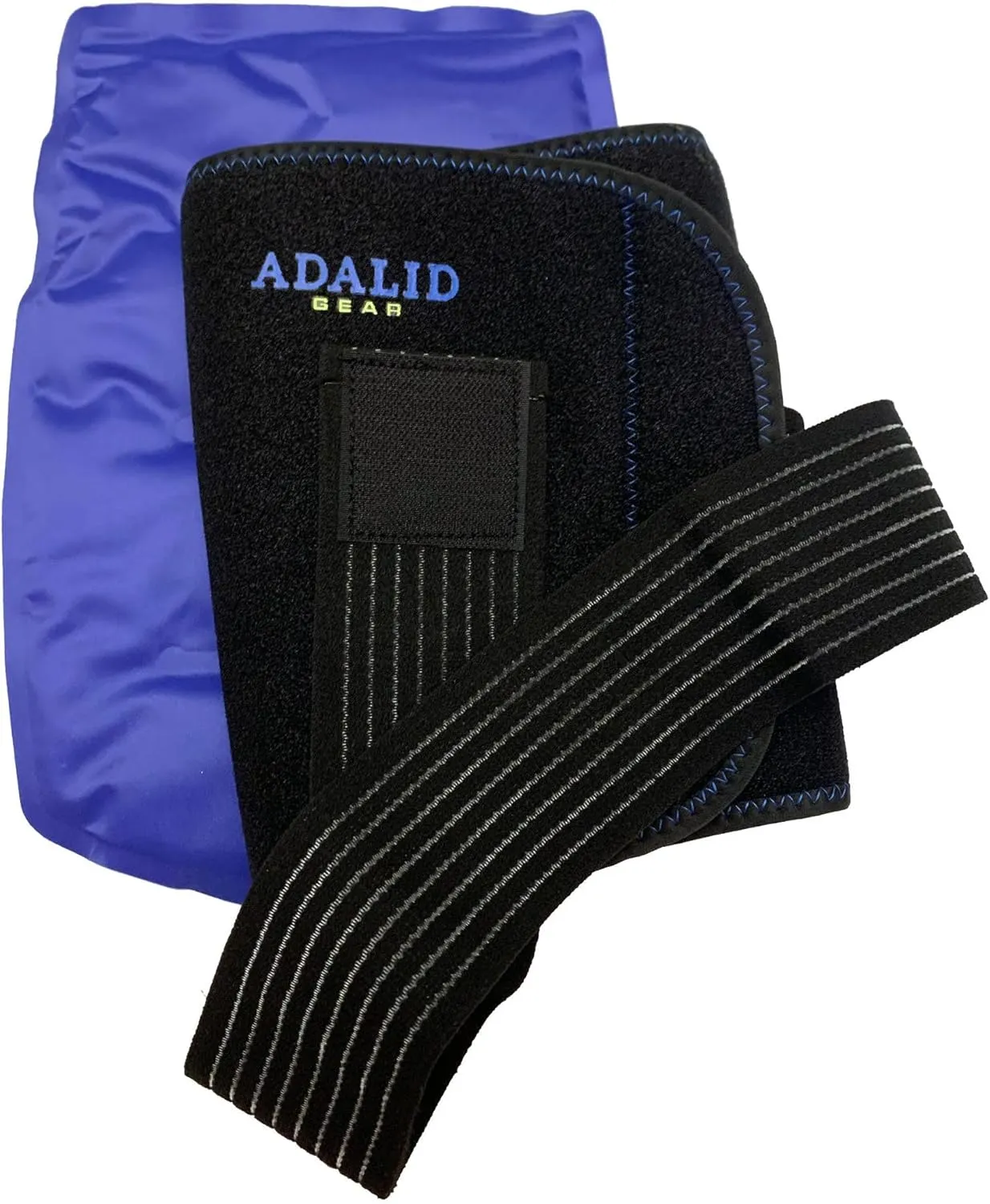 Thigh Brace Wrap with Ice Gel Pack for Hot and Cold Therapy: Great for Compression and Pain Relief on Hamstring Strain, Quad Injury, Groin Support, Soreness etc. (Flexible, Reusable and Multi-Purpose)