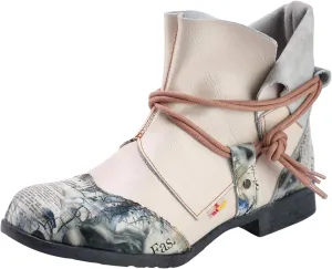 TMA EYES Women's Tie-Accent Leather Lazy Wear Slip-on Ankle Boots