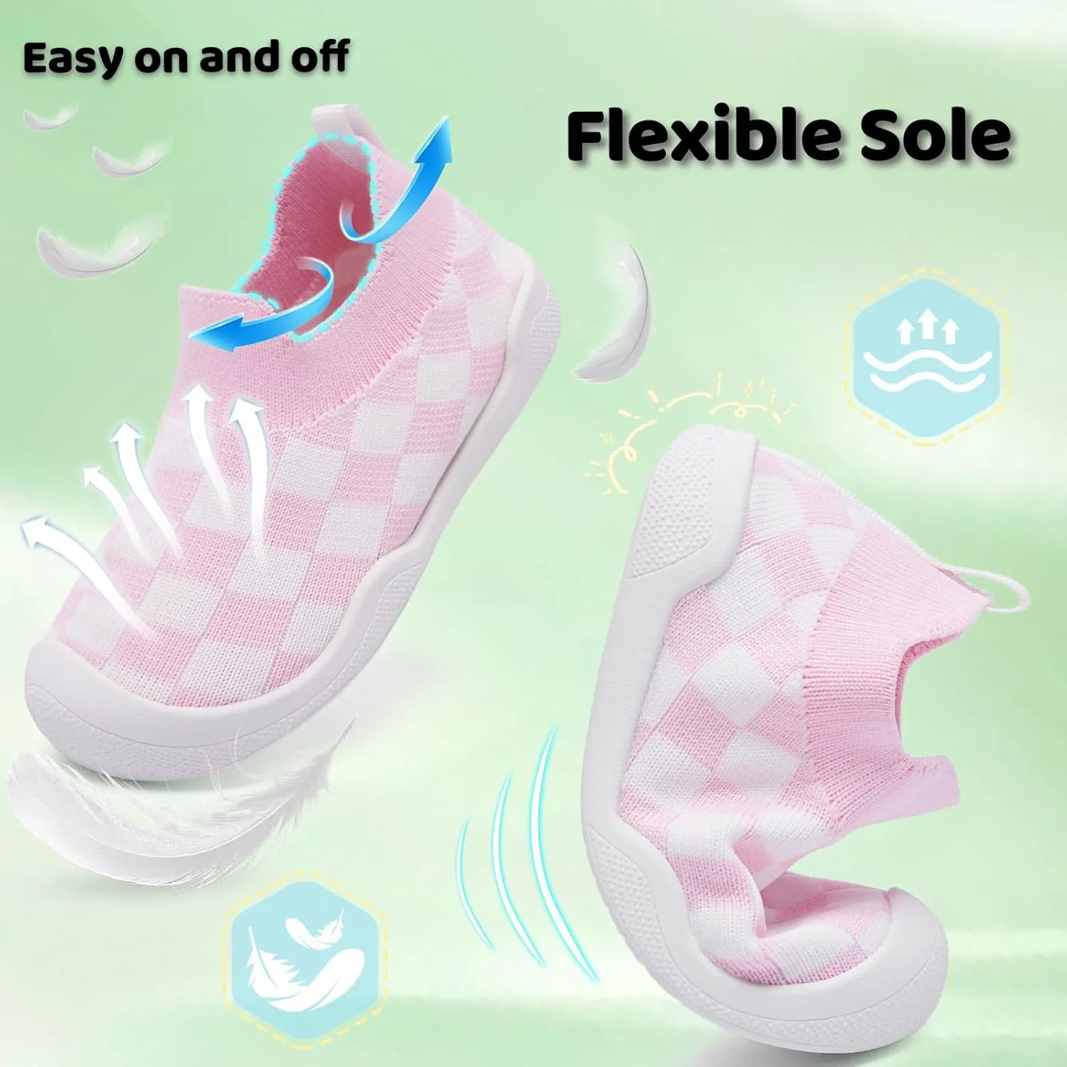 Toddler Shoes Boys Girls | with Arch Support | Slip-on| Barefoot | Breathable & Non-Slip Tennis Shoes