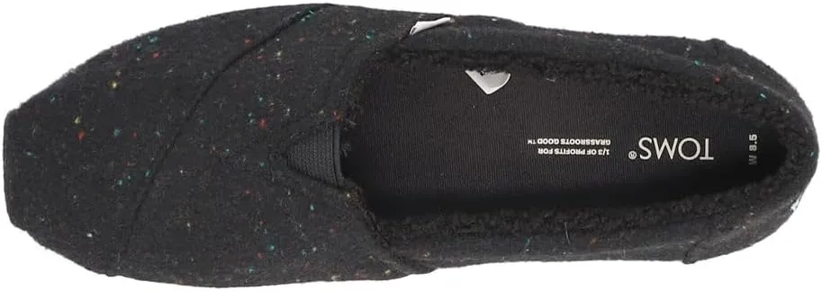 TOMS Womens Alpargata Repreve Slip On Flats Casual - Black
