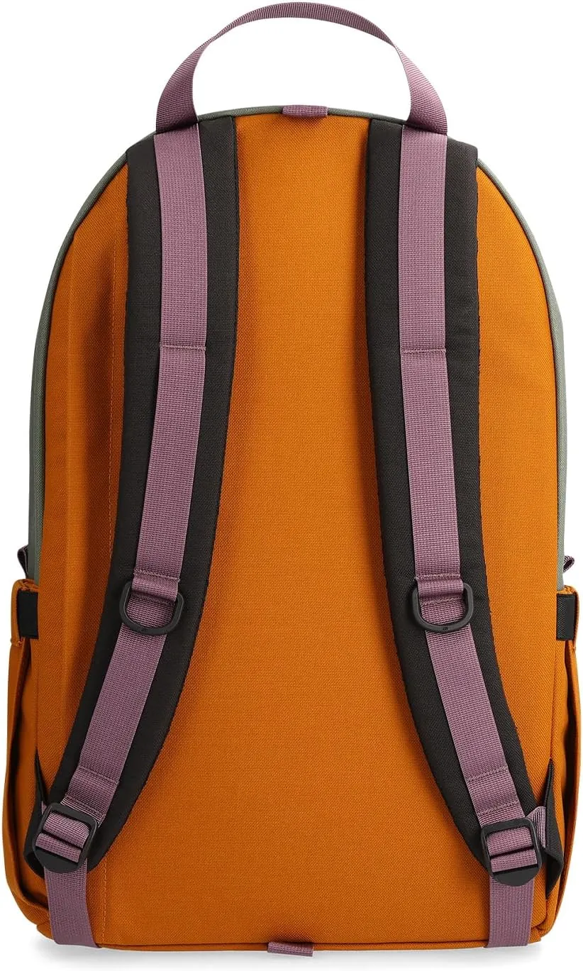 Topo Designs Daypack Classic – OG Daily Carry Pack Designed in Denver, Functional Travel Bag, Made from Recycled Nylon, 2 Padded Laptop Sleeves, 21L (Beetle/Spice)