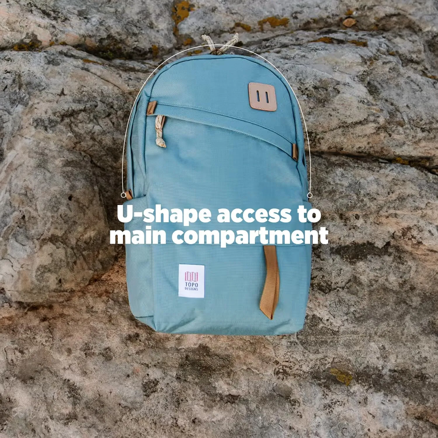 Topo Designs Daypack Classic – OG Daily Carry Pack Designed in Denver, Functional Travel Bag, Made from Recycled Nylon, 2 Padded Laptop Sleeves, 21L (Beetle/Spice)