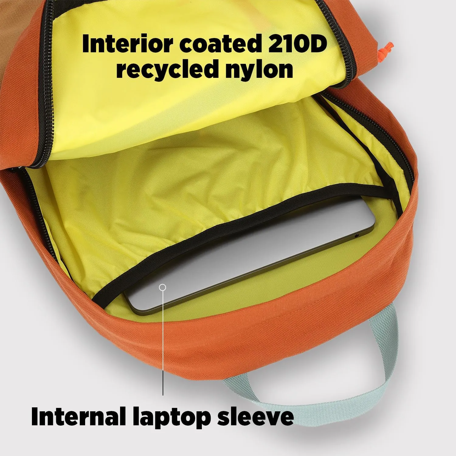 Topo Designs Daypack Classic – OG Daily Carry Pack Designed in Denver, Functional Travel Bag, Made from Recycled Nylon, 2 Padded Laptop Sleeves, 21L (Beetle/Spice)