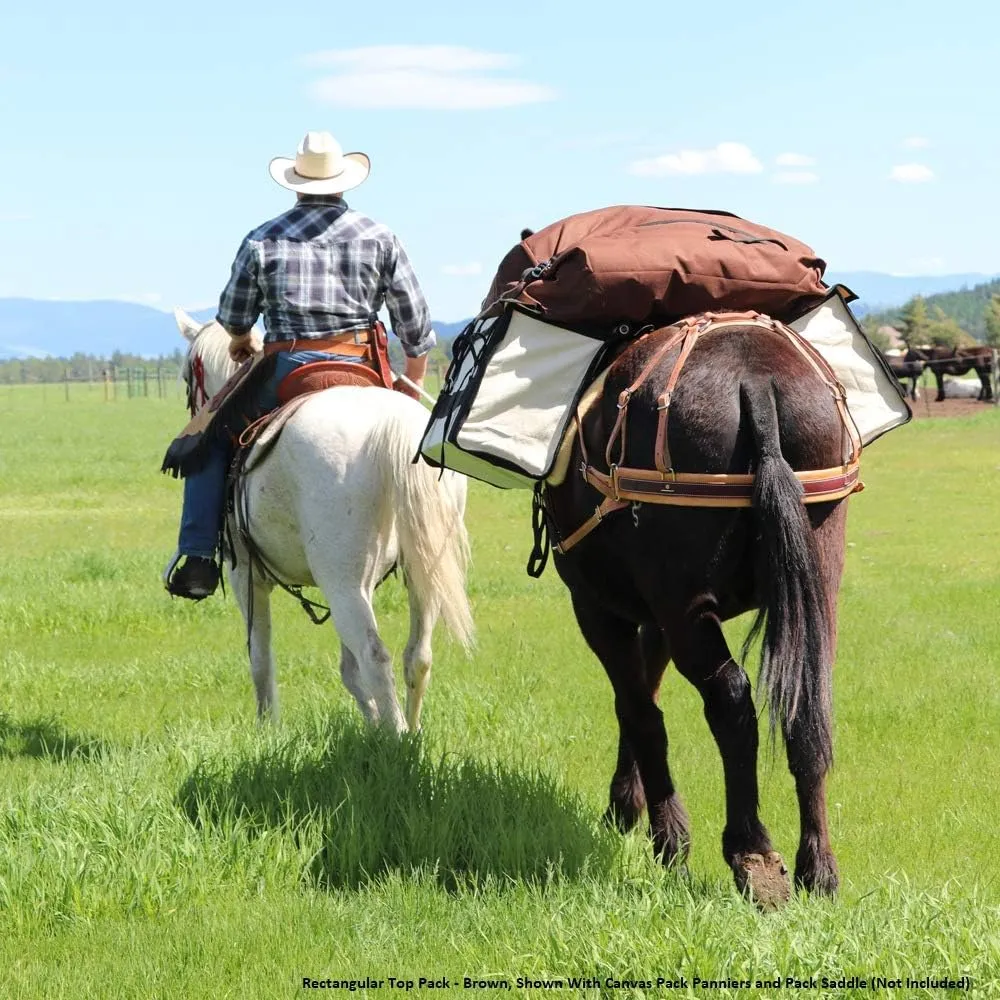 TrailMax Rectangular Top-Pack for Decker Pack Saddles, Horse & Mule Packing, High Volume Pack Bag, Heavy Duty Nylon; High Volume Decker Pack Saddle Bag