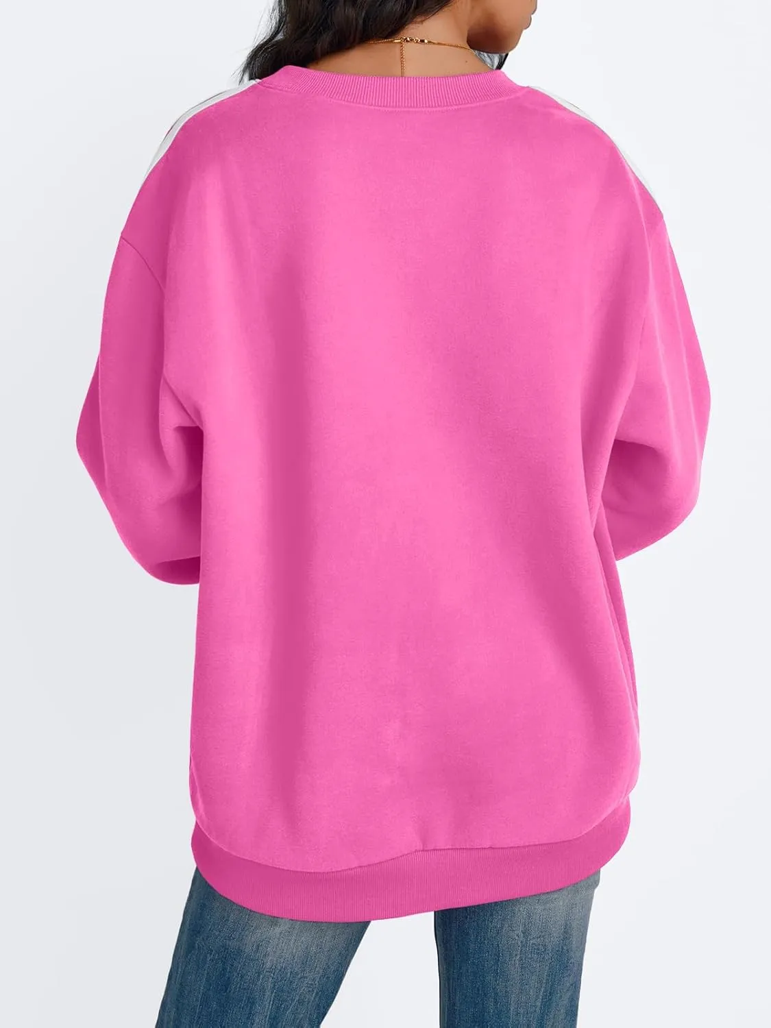 Trendy Queen Oversized Sweatshirt for Women Crewneck Fall Fashion Clothes 2025 Striped Sweater y2k Teen Girls Outfits