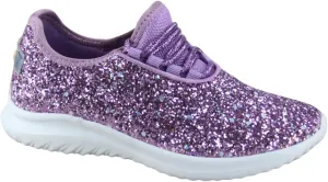 TZ Kid's Girl's Fashion Glitter Sparkle Slip On Lace Casual Walking Sneaker Shoes