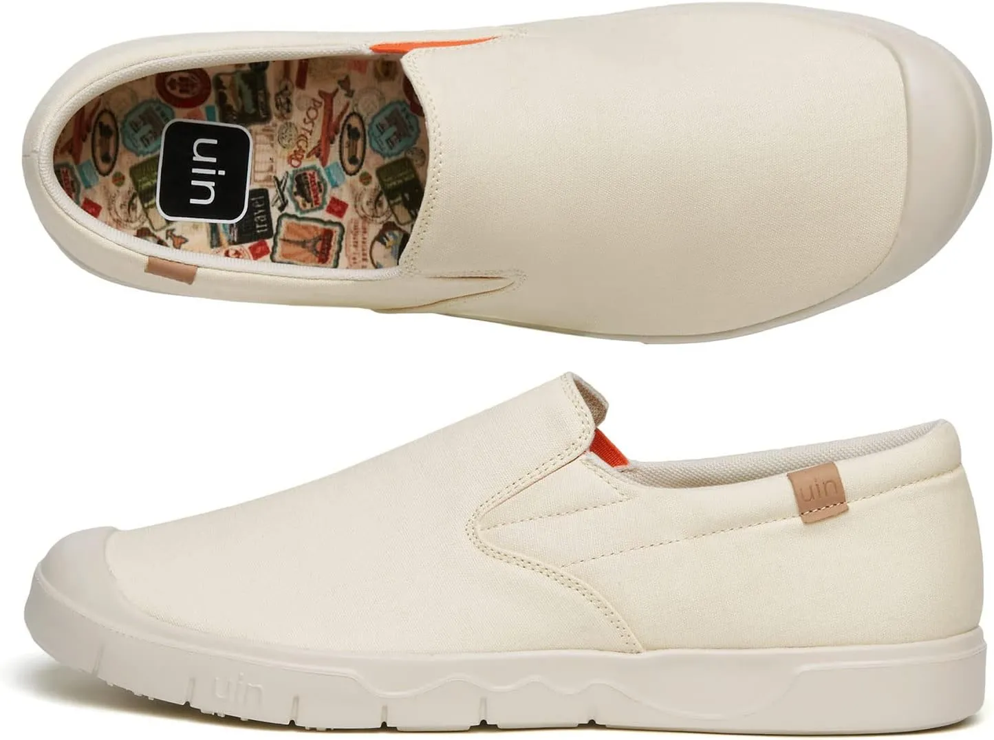 UIN Men's Fashion Sneakers Lightweight Walking Casual Slip Ons Comfortable Canvas Art Painted Travel Shoes Cadiz