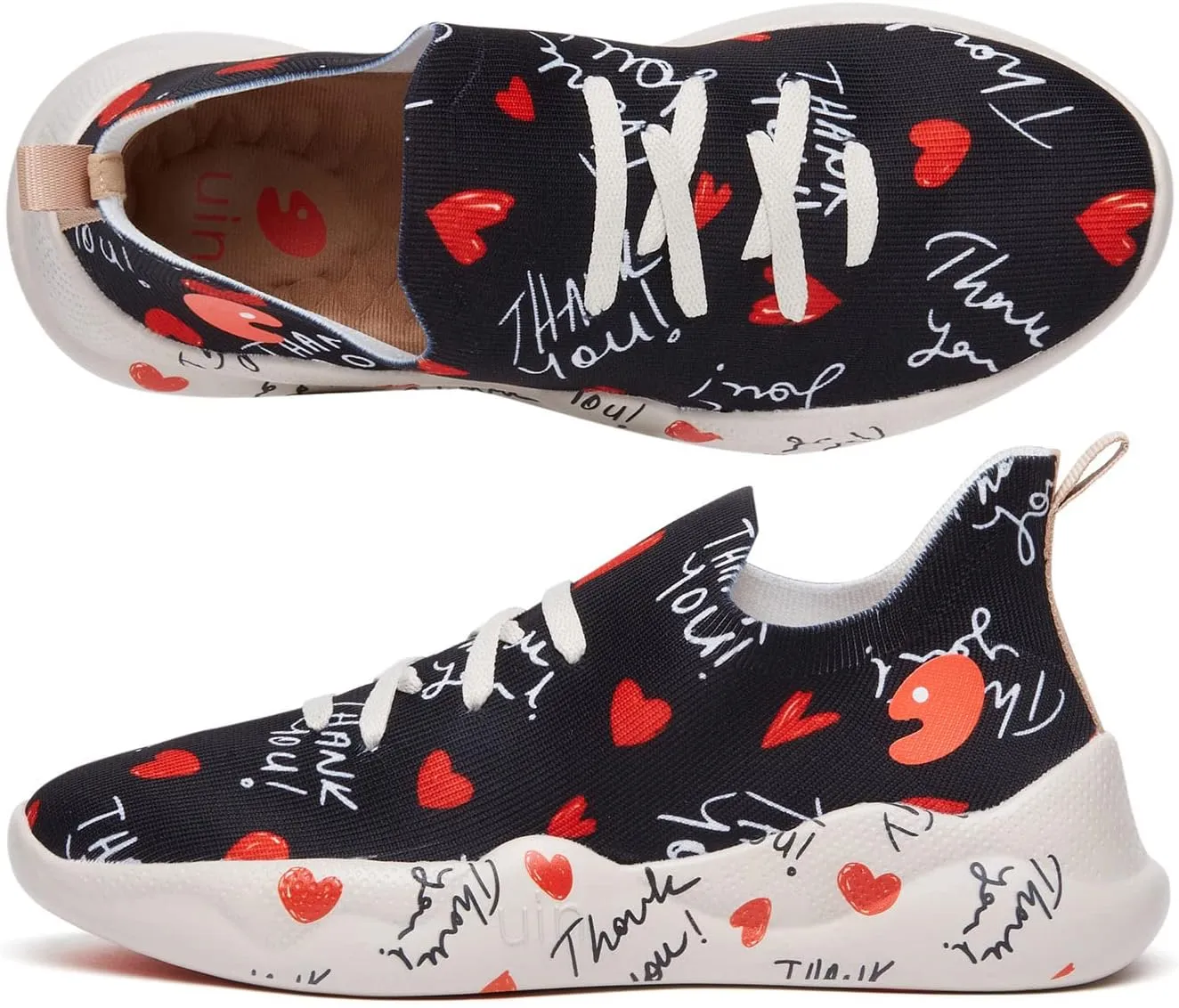 UIN Women's Fashion Sneakers Lightweight Walking Casual Slip Ons Comfortable Art Painted Athletic Travel Shoes