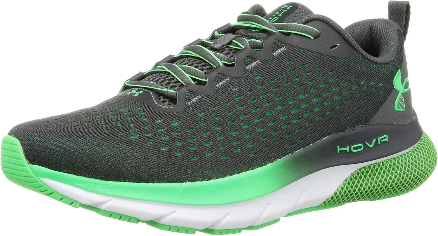 Under Armour UA HOVR Turbulence Men's Running Shoes, Jet Gray / Halo Gray / Extreme Green, 26.5 cm