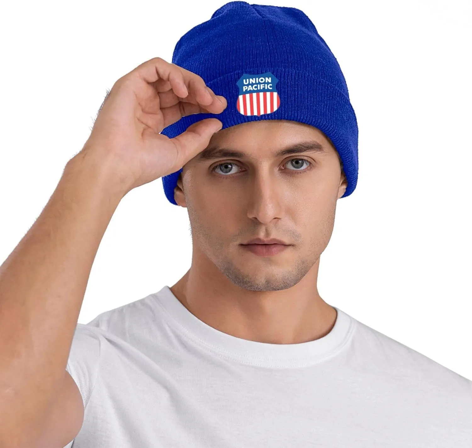 Union Pacific Railroad Adult Knitted Hat Beanie Winter Warm Skull Hat - Men Women Black