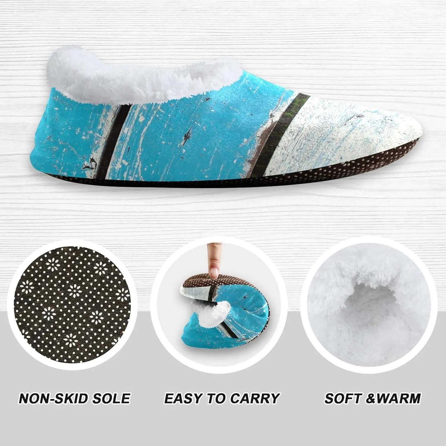 Unisex Fuzzy House Slippers Memory Foam Warm Slip Shoes Fur Lining M-XXL
