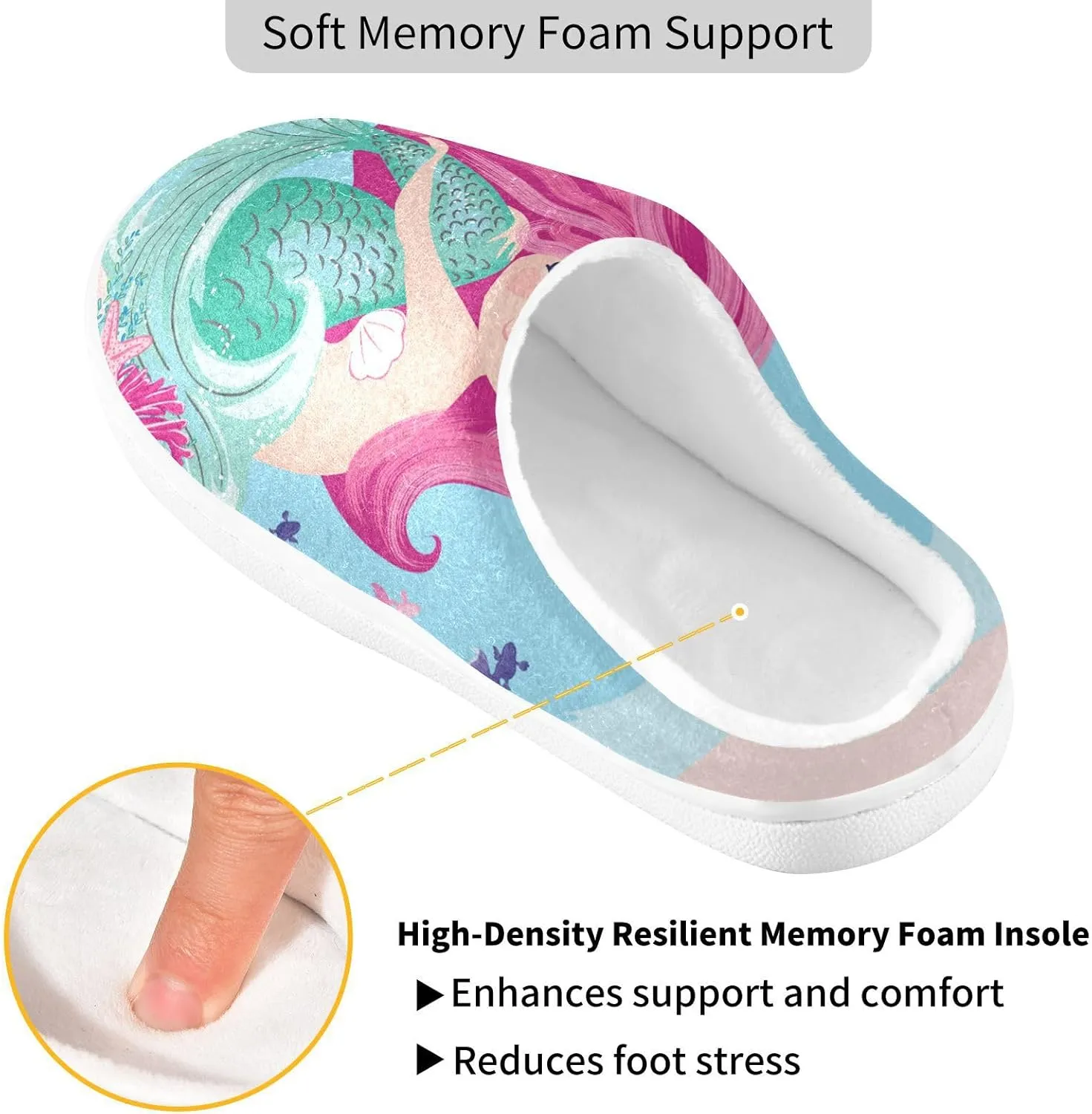 Unisex Memory Foam Slippers Non-Skid Slip-on Soft Warm Sole Fleece Shoes 6-17