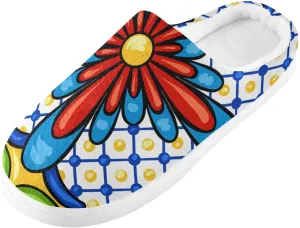 Unisex Memory Foam Slippers Non-Skid Slip-on Soft Warm Sole Fleece Shoes 6-17