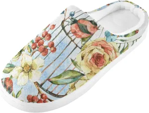 Unisex Memory Foam Slippers Non-Skid Slip-on Soft Warm Sole Fleece Shoes 6-17
