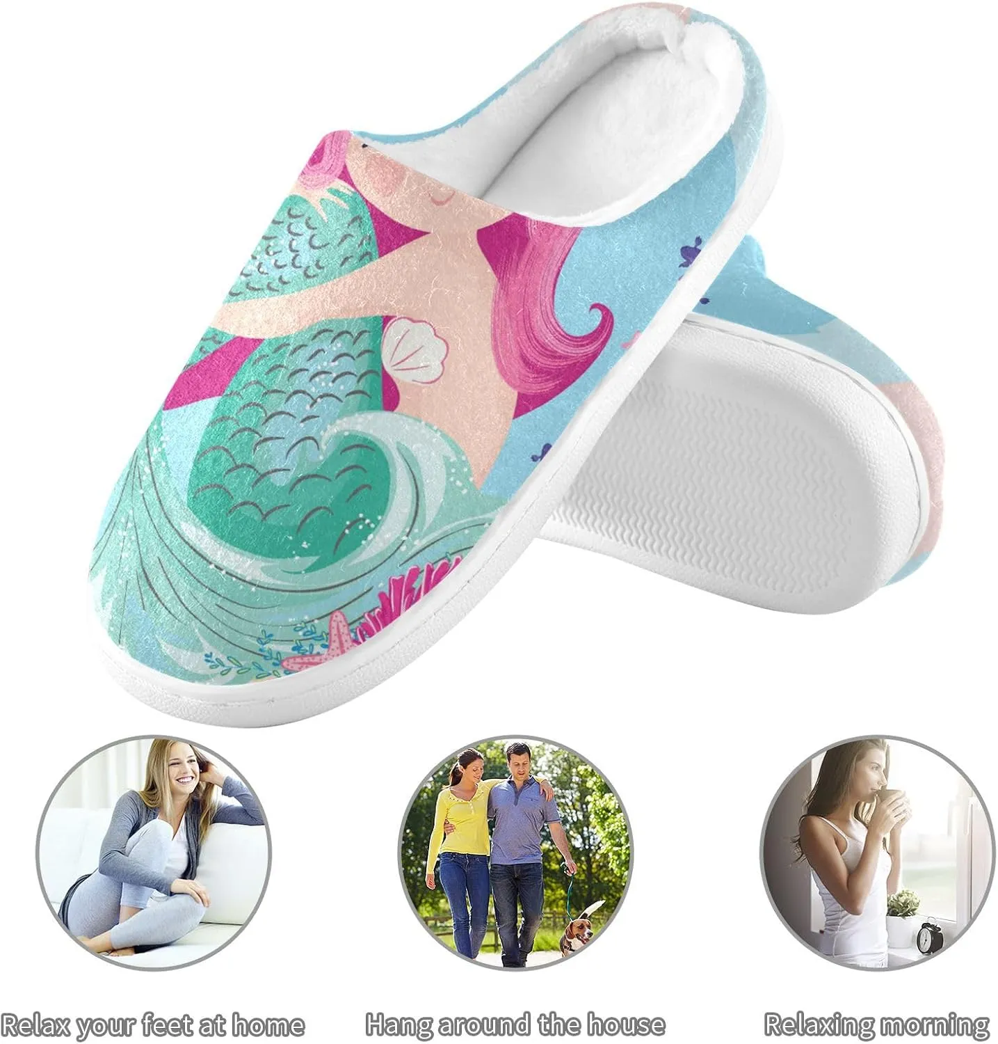 Unisex Memory Foam Slippers Non-Skid Slip-on Soft Warm Sole Fleece Shoes 6-17