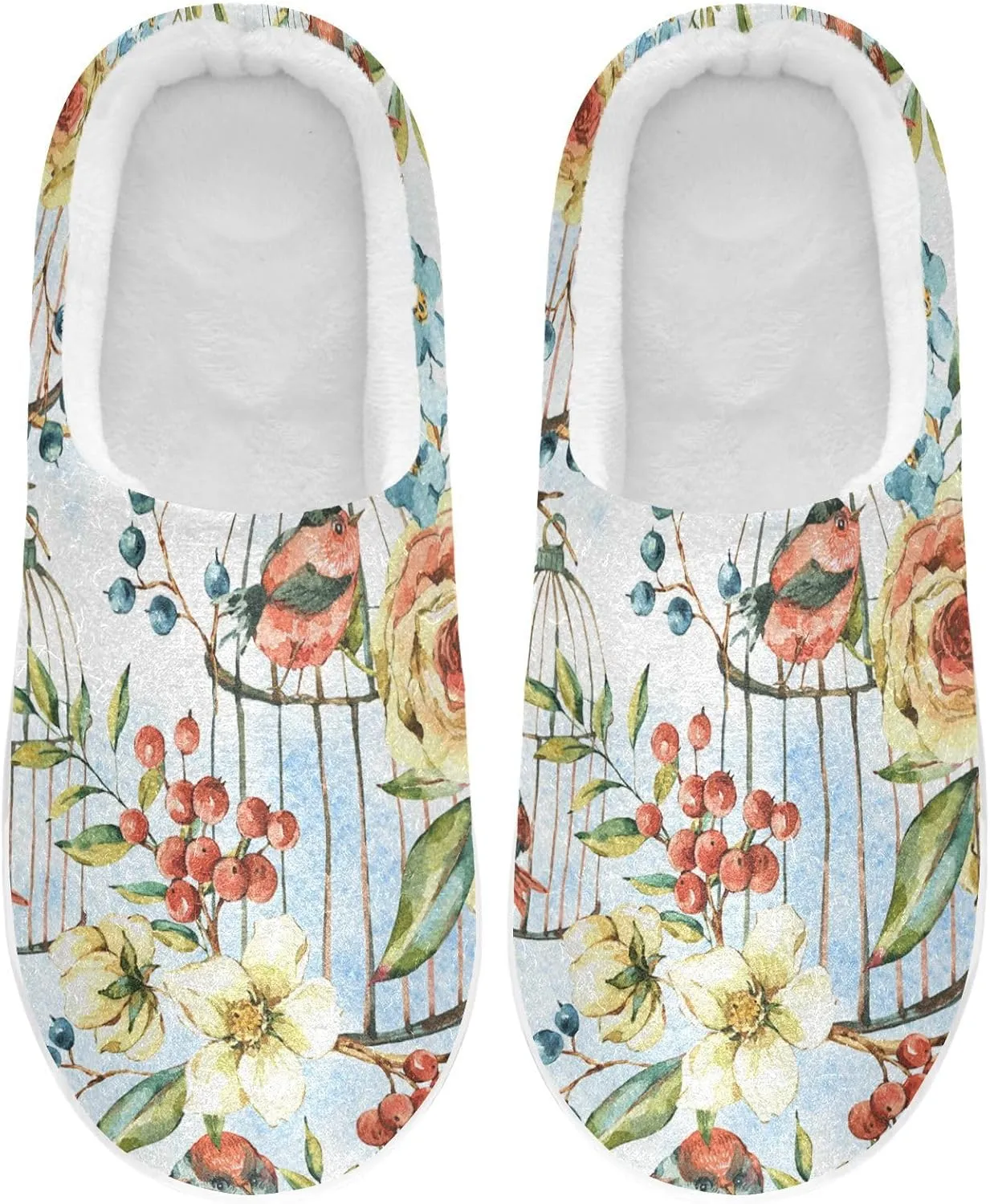 Unisex Memory Foam Slippers Non-Skid Slip-on Soft Warm Sole Fleece Shoes 6-17